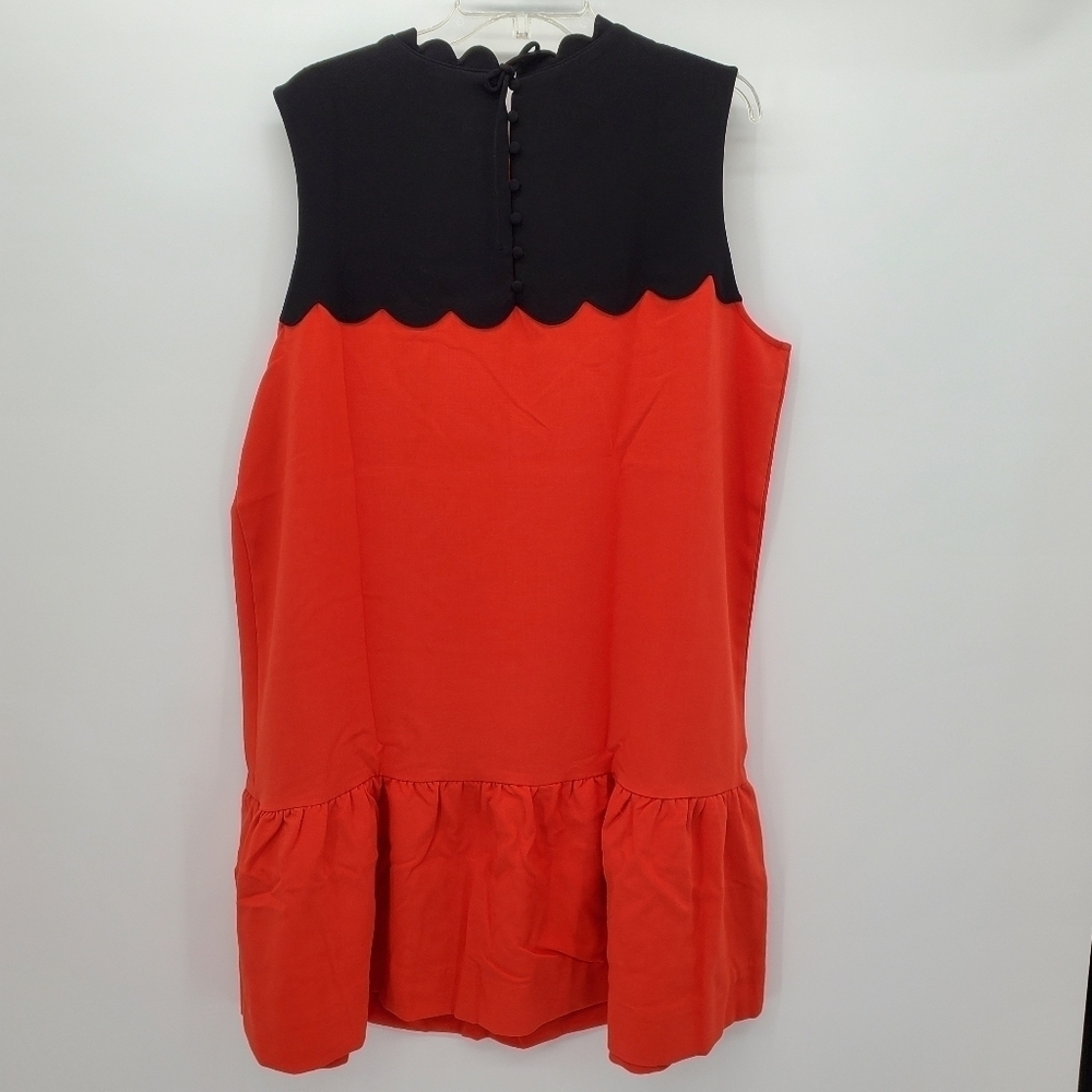 Victoria Beckham Perfect Orange Black Dress  buttons back ruffle women's 2x